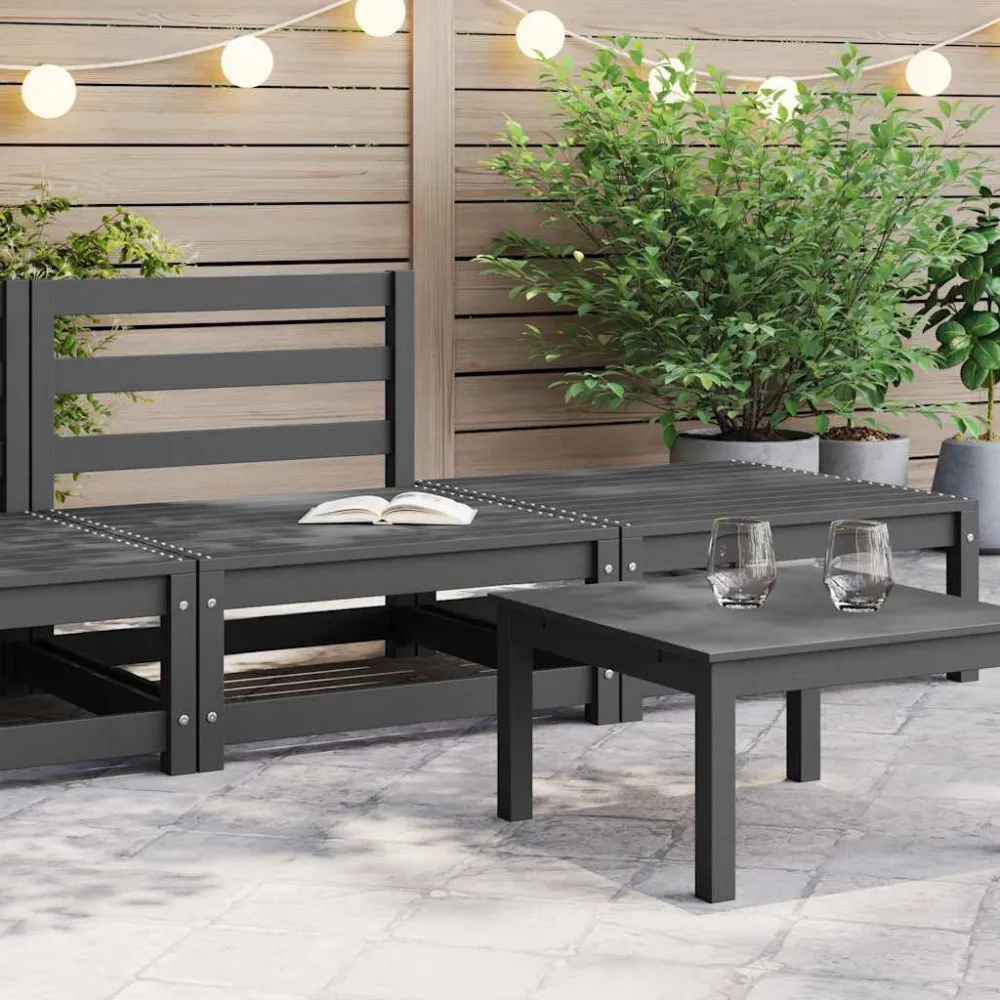 Design Esclusivo Set Divani da Giardino 2 pz Grigio Legno Massello di Pino