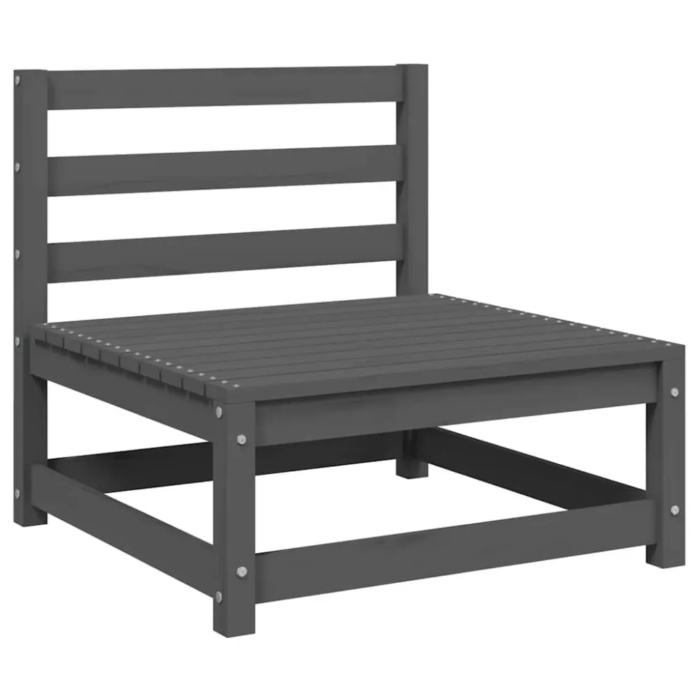 Design Esclusivo Set Divani da Giardino 2 pz Grigio Legno Massello di Pino