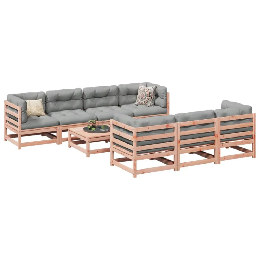 Design Esclusivo Set Divani da Giardino 8 pz Legno Massello Abete Douglas