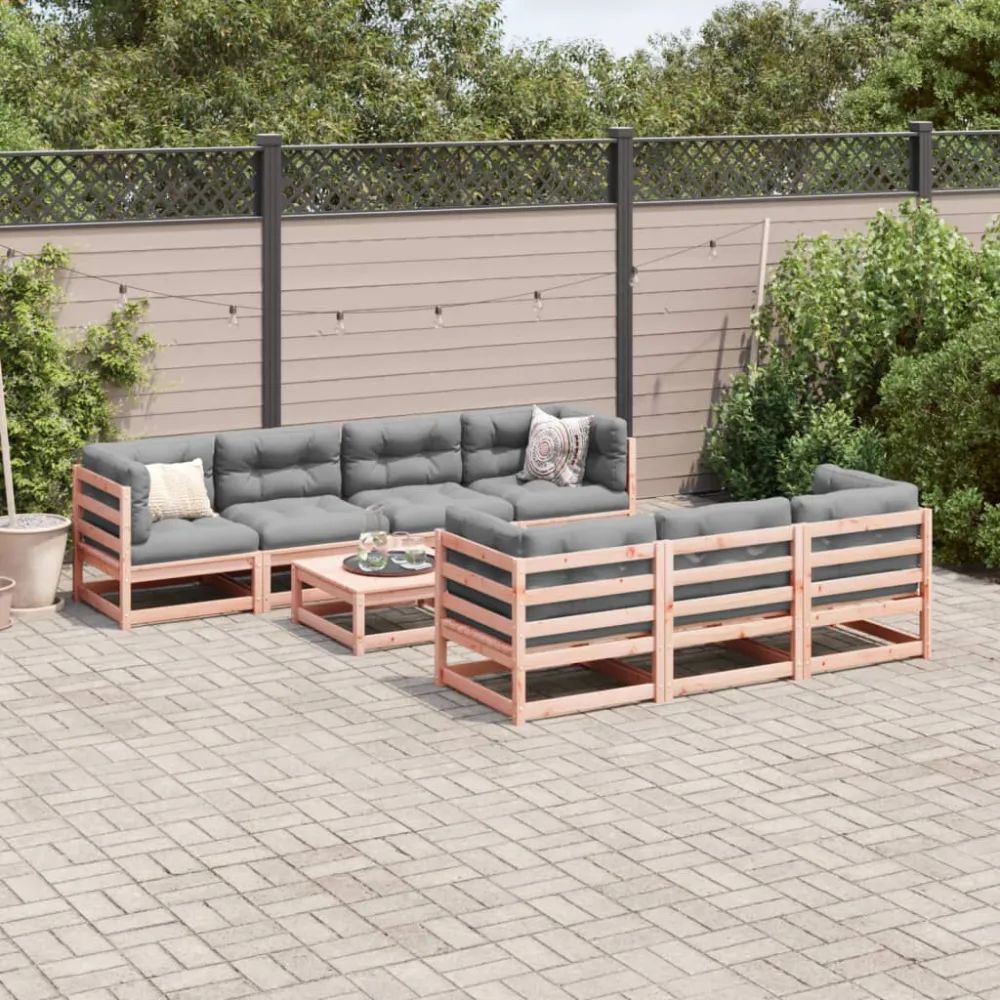 Design Esclusivo Set Divani da Giardino 8 pz Legno Massello Abete Douglas