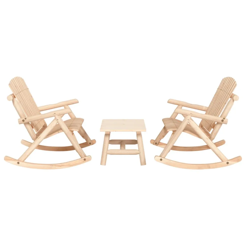 Design Esclusivo Set Divani da Giardino 3 pz Legno Massello di Abete
