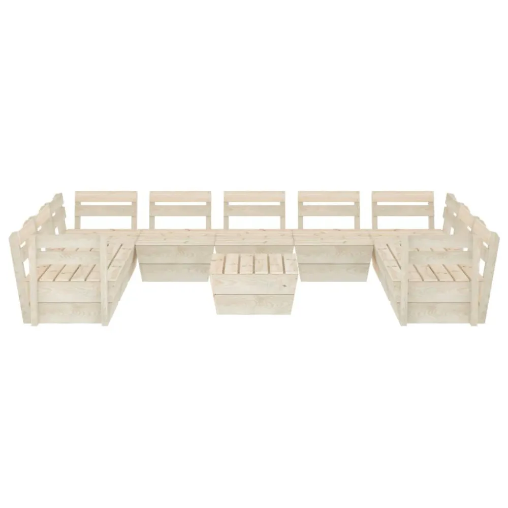 Design Esclusivo Set Divani da Giardino su Pallet 10 pz Legno Abete Impregnato
