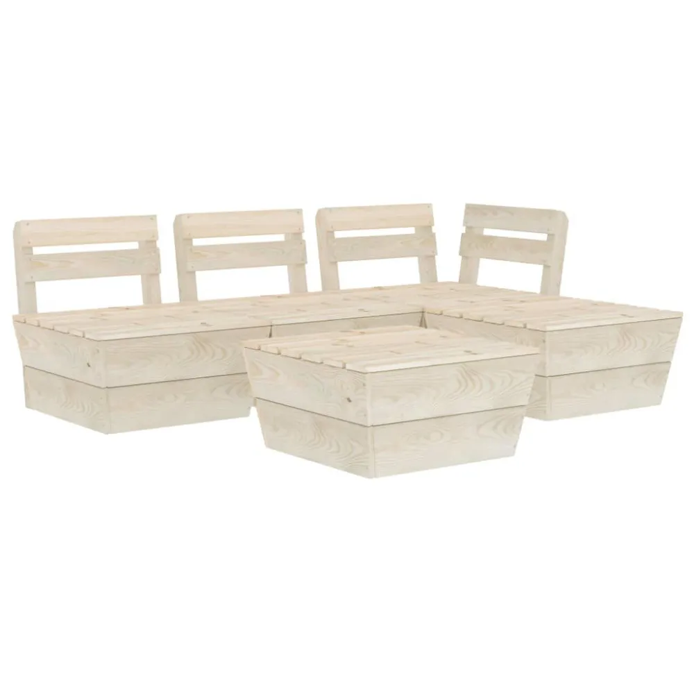 Design Esclusivo Set Divani da Giardino su Pallet 5 pz Legno Abete Impregnato