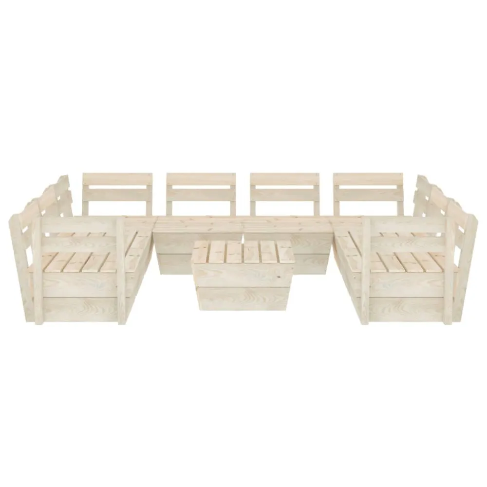 Design Esclusivo Set Divani da Giardino su Pallet 9 pz Legno Abete Impregnato