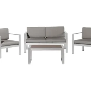Design Esclusivo Set di divani SALERNO Alluminio Grigio ombroso