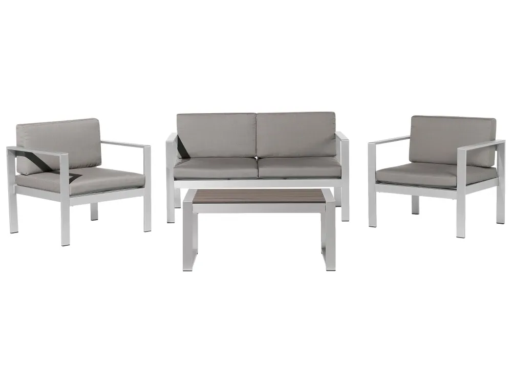 Design Esclusivo Set di divani SALERNO Alluminio Grigio ombroso