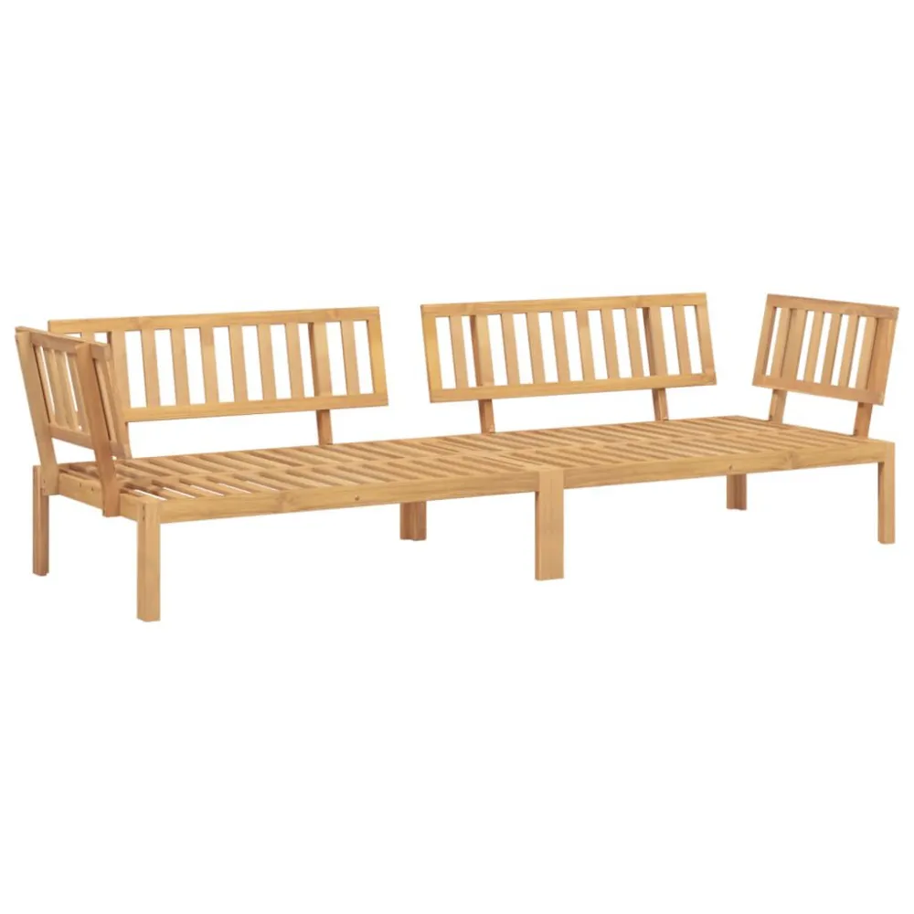 Divani Angolari Pallet da Giardino 2pz Legno Massello di Acacia con Schienale Regolabile