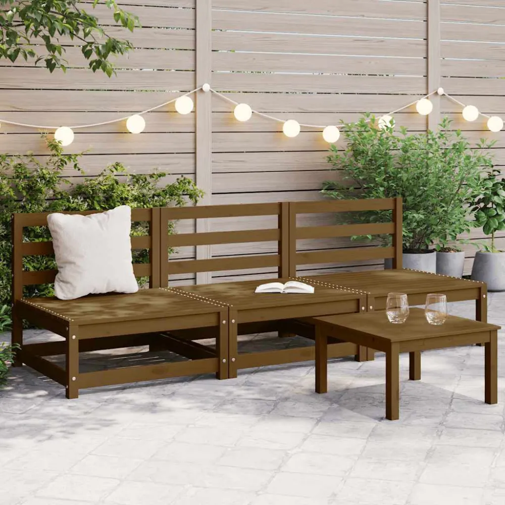 Divani Centrali da Giardino 2pz Ambra Legno Massello di Pino - Impermeabile e UV Resistente