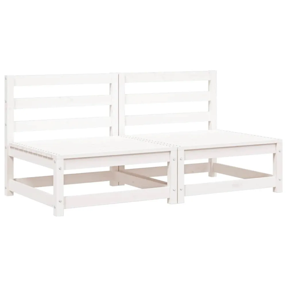 Divani da Giardino Senza Braccioli 2pz 70x70x67cm Bianchi Pino per Relax all'Aperto