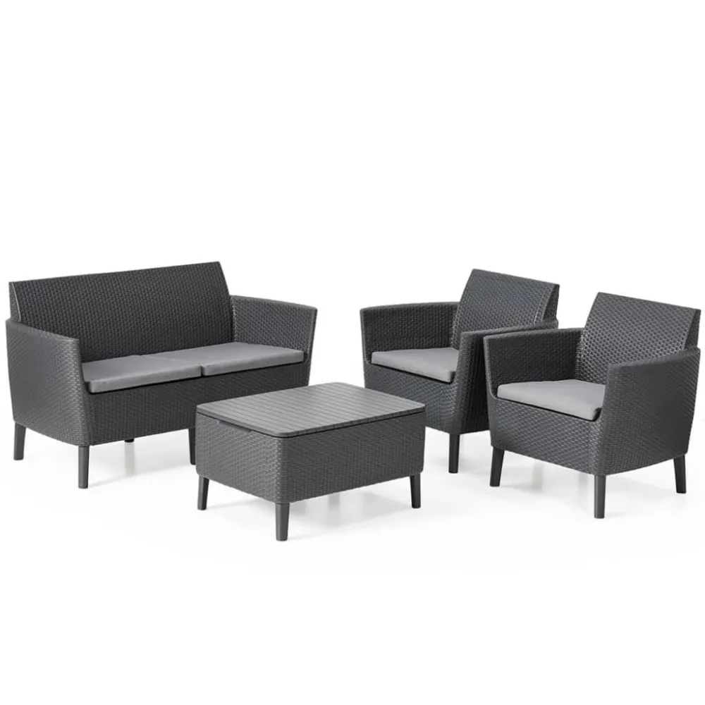 Keter Set Divani da Giardino 8 pz Salemo Grafite 236629 Colori Vivaci