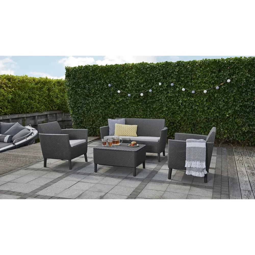 Keter Set Divani da Giardino 8 pz Salemo Grafite 236629 Colori Vivaci