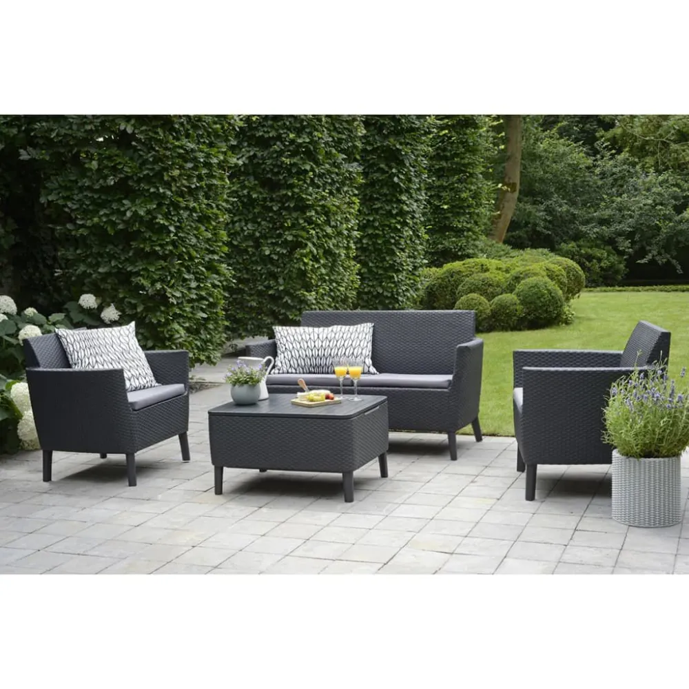 Keter Set Divani da Giardino 8 pz Salemo Grafite 236629 Colori Vivaci