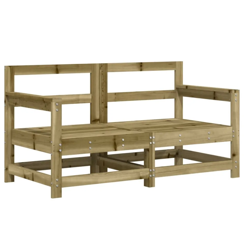 Panca Dondolo Divani Angolari da Giardino 2 pz Legno di Pino Impregnato