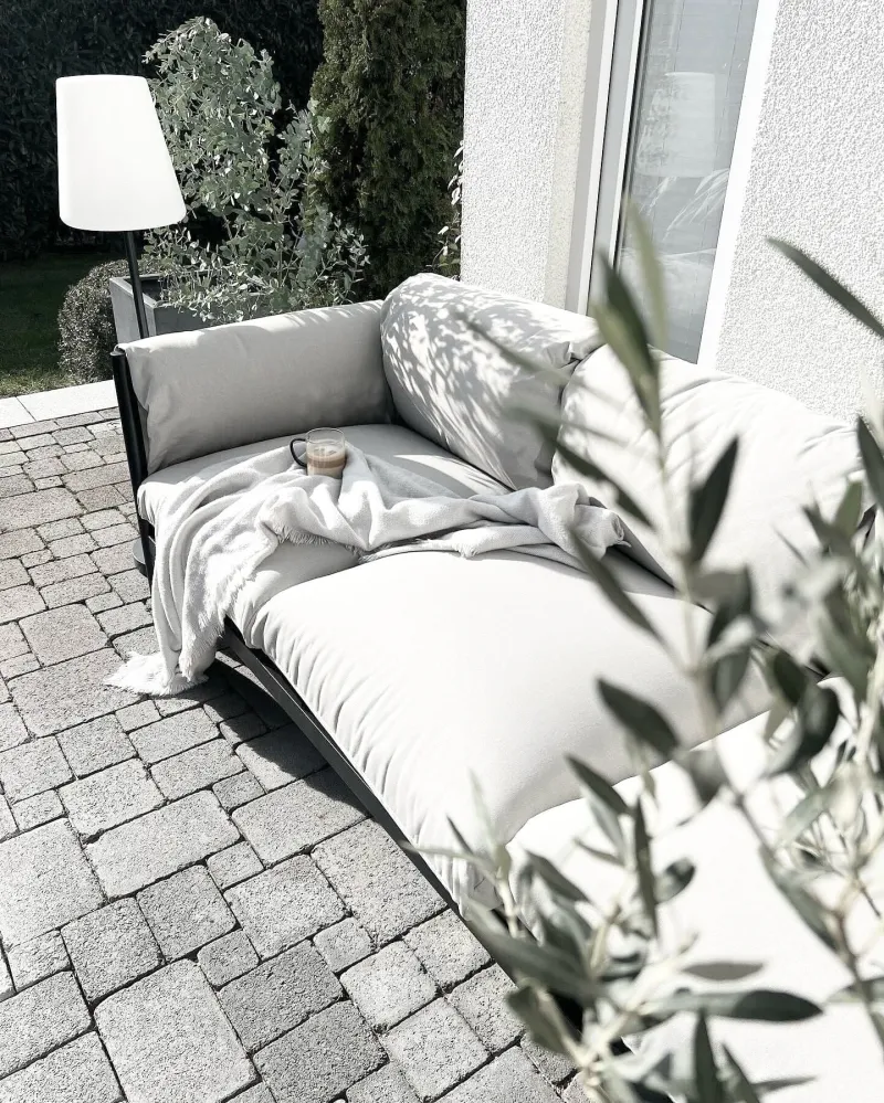 Panca Dondolo Set di divani ESPERIA Alluminio Grigio
