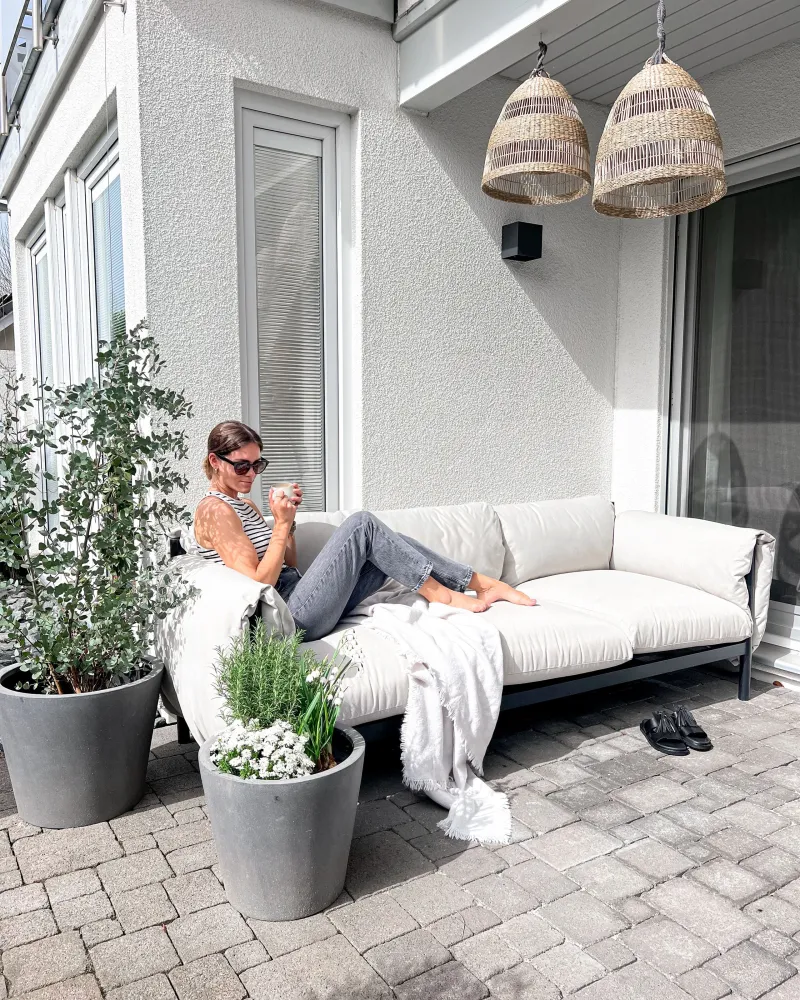 Panca Dondolo Set di divani ESPERIA Alluminio Grigio
