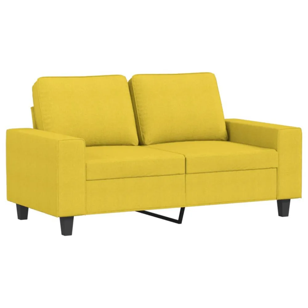 Panca Dondolo Set di Divani 4 pz Giallo Trasparente Tessuto