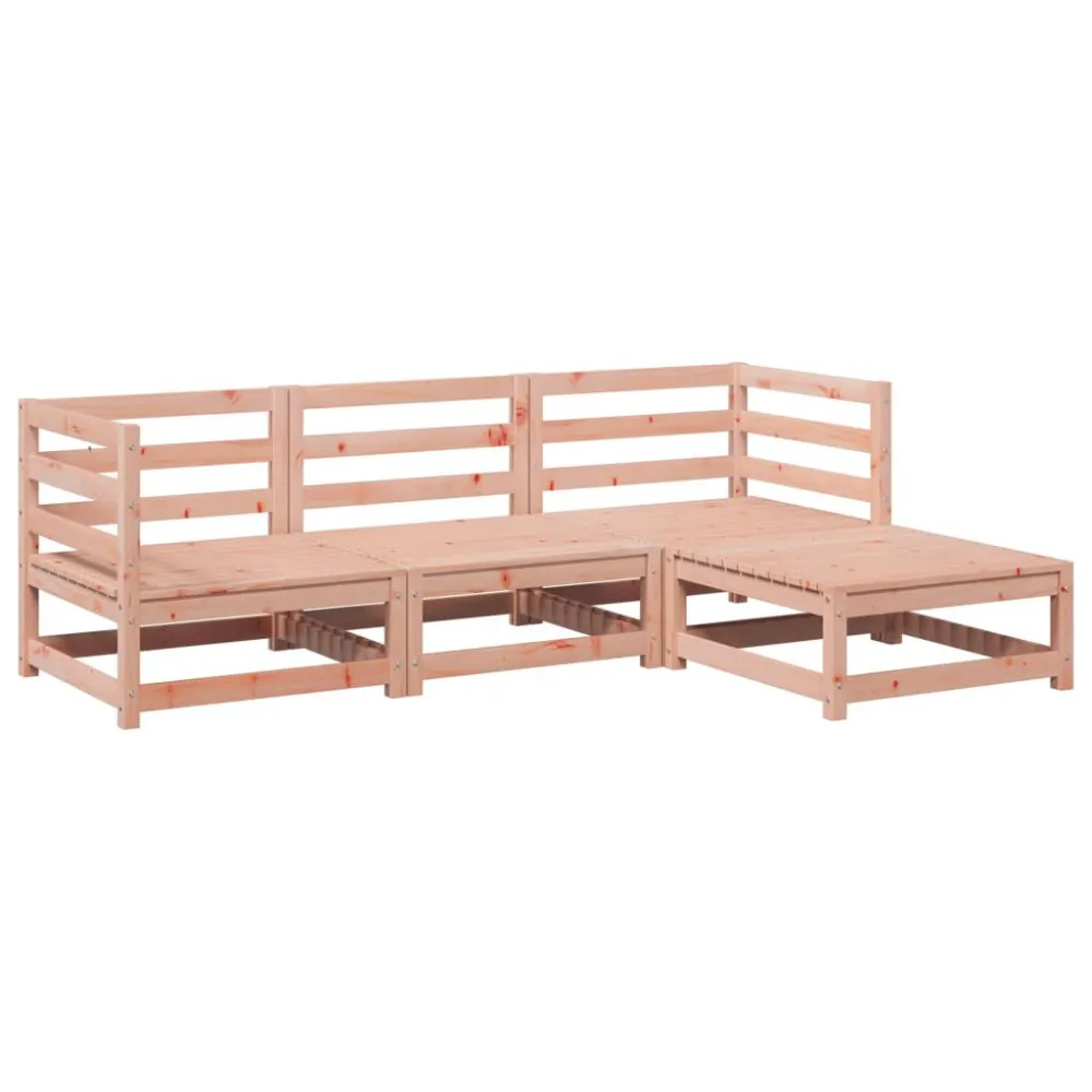 Panca Dondolo Set Divani da Giardino 4 pz Legno Massello Abete Douglas