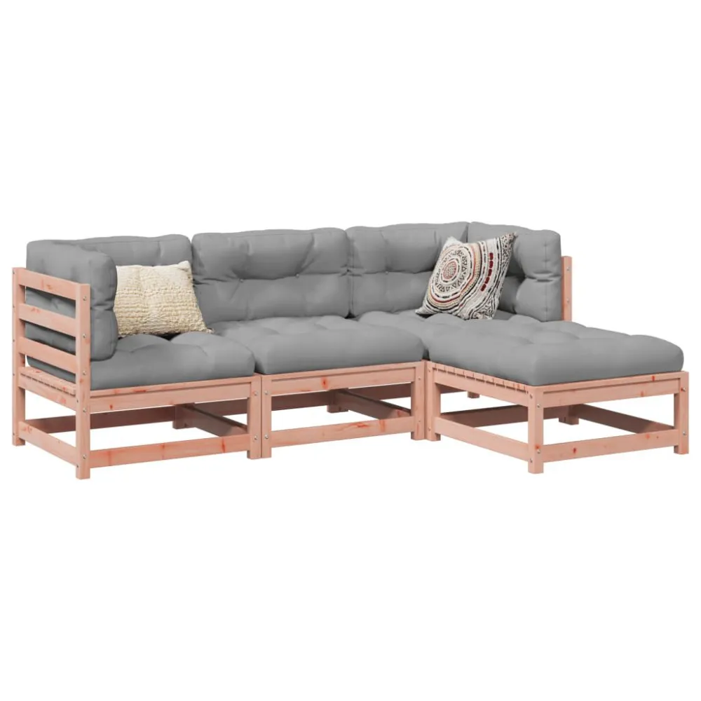 Panca Dondolo Set Divani da Giardino 4 pz Legno Massello Abete Douglas