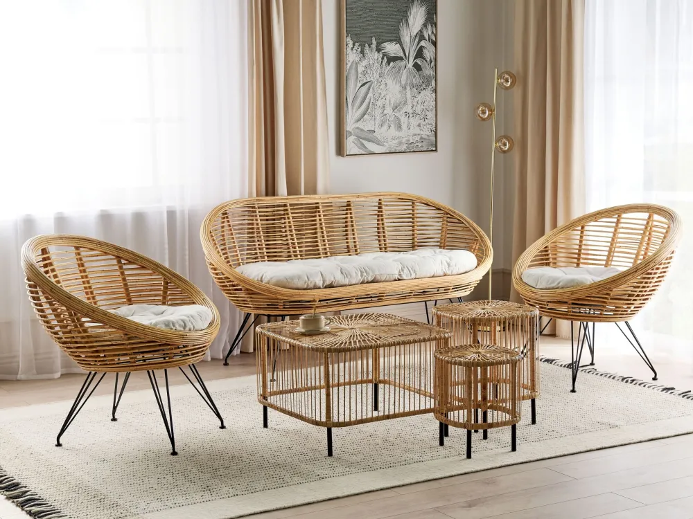 Panca Dondolo Set di divani MARATEA/CESENATICO Rattan Naturale