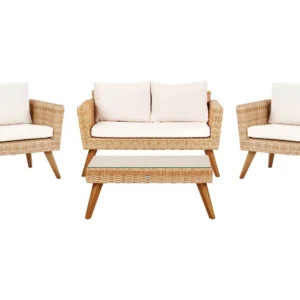 Panca Dondolo Set di divani VITTORIA Rattan sintetico Bianco macchiato