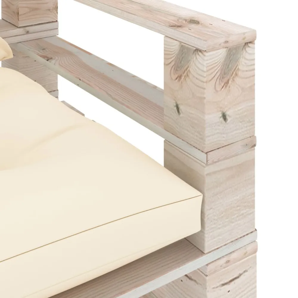 Poltrona Dondolo Poltrona da Giardino Pallet con Cuscini Crema Legno di Pino
