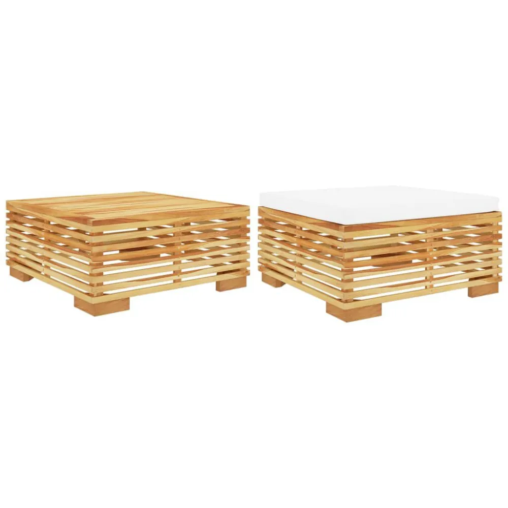 Poltrona Dondolo Set Divani da Giardino 2 pz Legno Massello di Teak