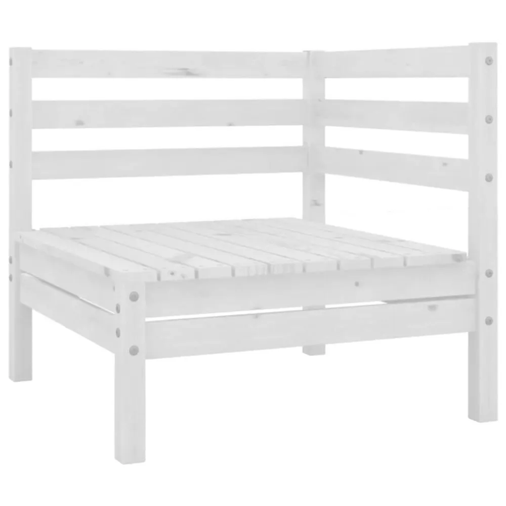 Premium Resina Sintetica Divani Angolari da Giardino 2 pz Massello di Pino Bianco