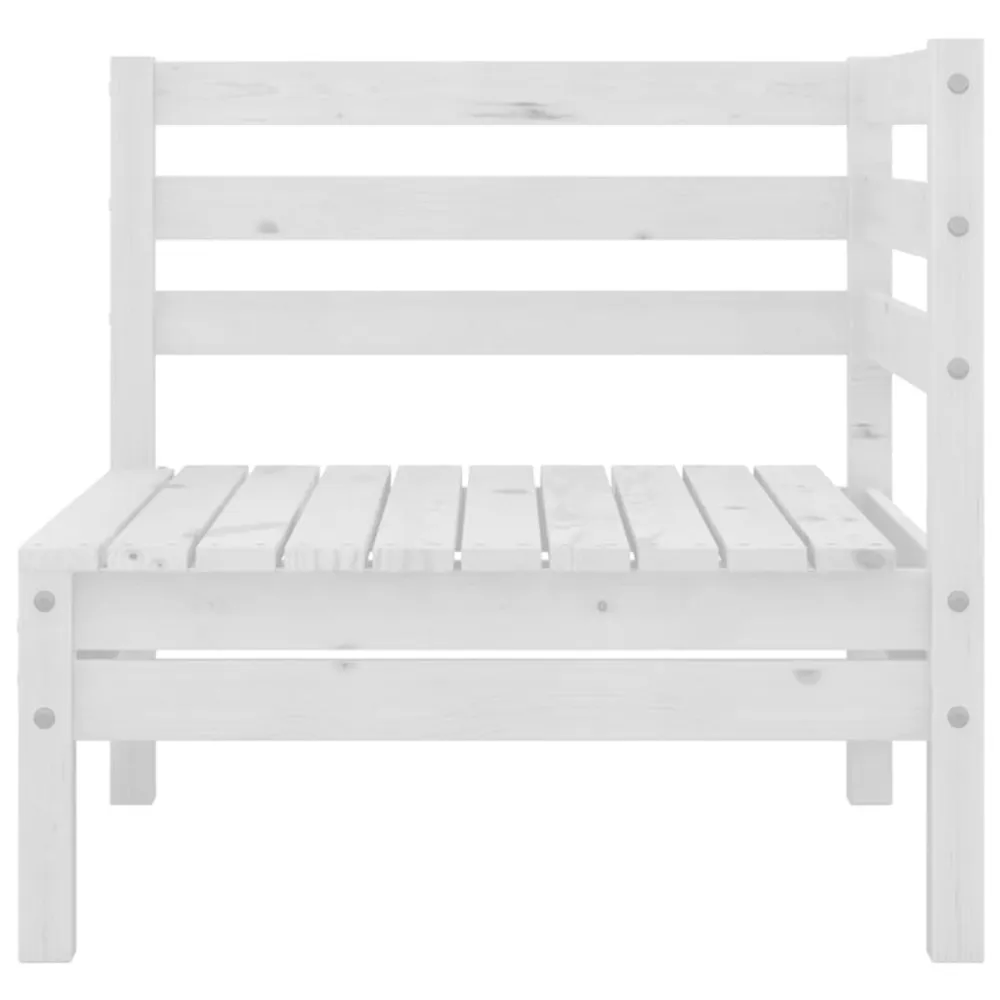 Premium Resina Sintetica Divani Angolari da Giardino 2 pz Massello di Pino Bianco
