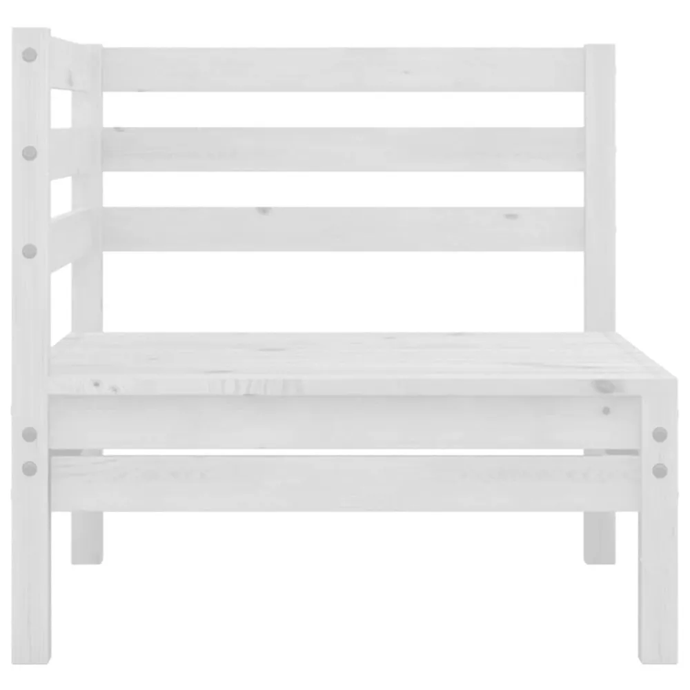 Premium Resina Sintetica Divani Angolari da Giardino 2 pz Massello di Pino Bianco
