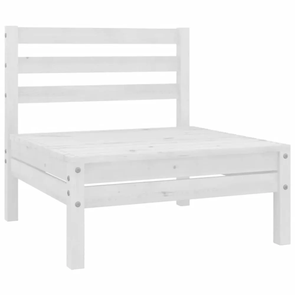 Premium Resina Sintetica Divani Centrali da Giardino 4 pz Massello di Pino Bianco