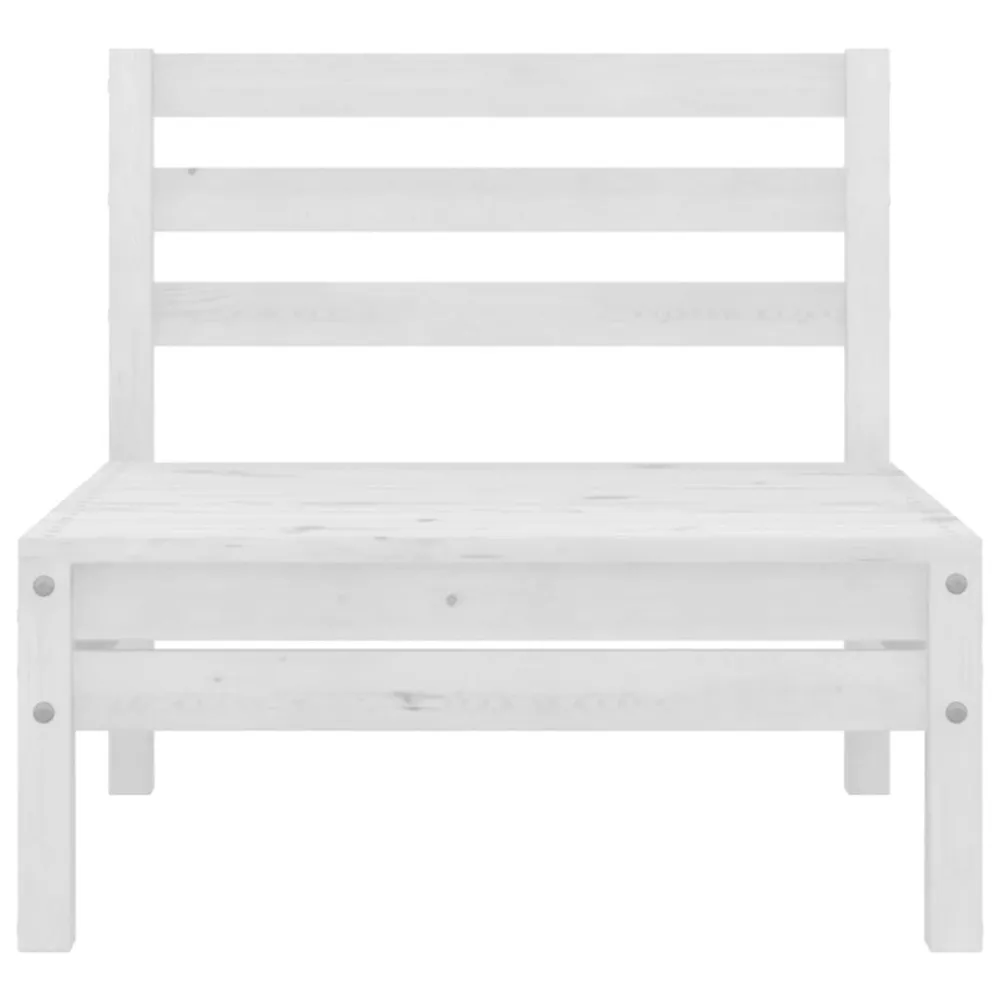 Premium Resina Sintetica Divani Centrali da Giardino 4 pz Massello di Pino Bianco