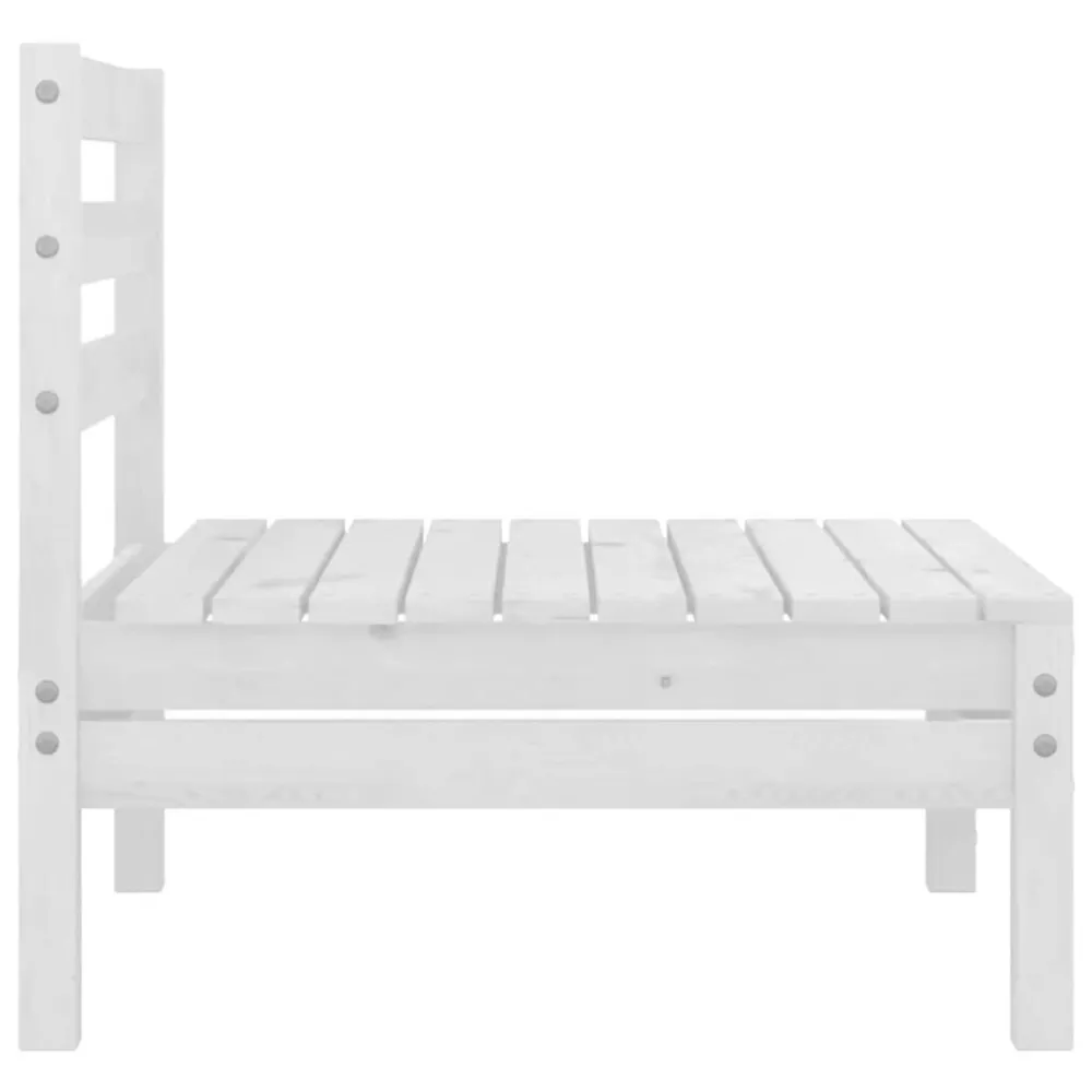Premium Resina Sintetica Divani Centrali da Giardino 4 pz Massello di Pino Bianco