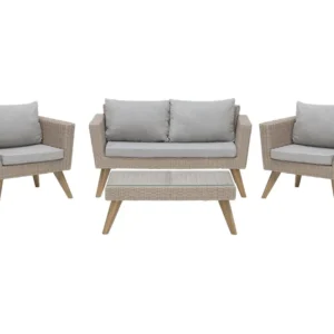 Premium Resina Sintetica Set di divani VITTORIA Rattan sintetico Grigio