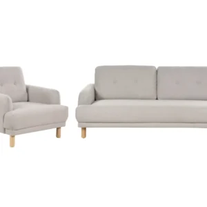 Premium Resina Sintetica Set da salotto 4 posti tessuto tortora TUVE