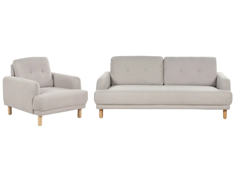 Premium Resina Sintetica Set da salotto 4 posti tessuto tortora TUVE