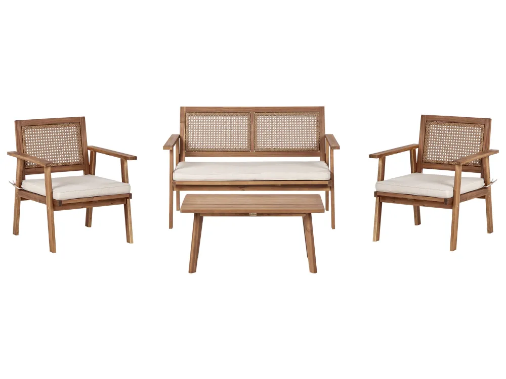 Sedia con Braccioli Set di divani ARENELLA Legno d'acacia certificato FSC® Beige evidente