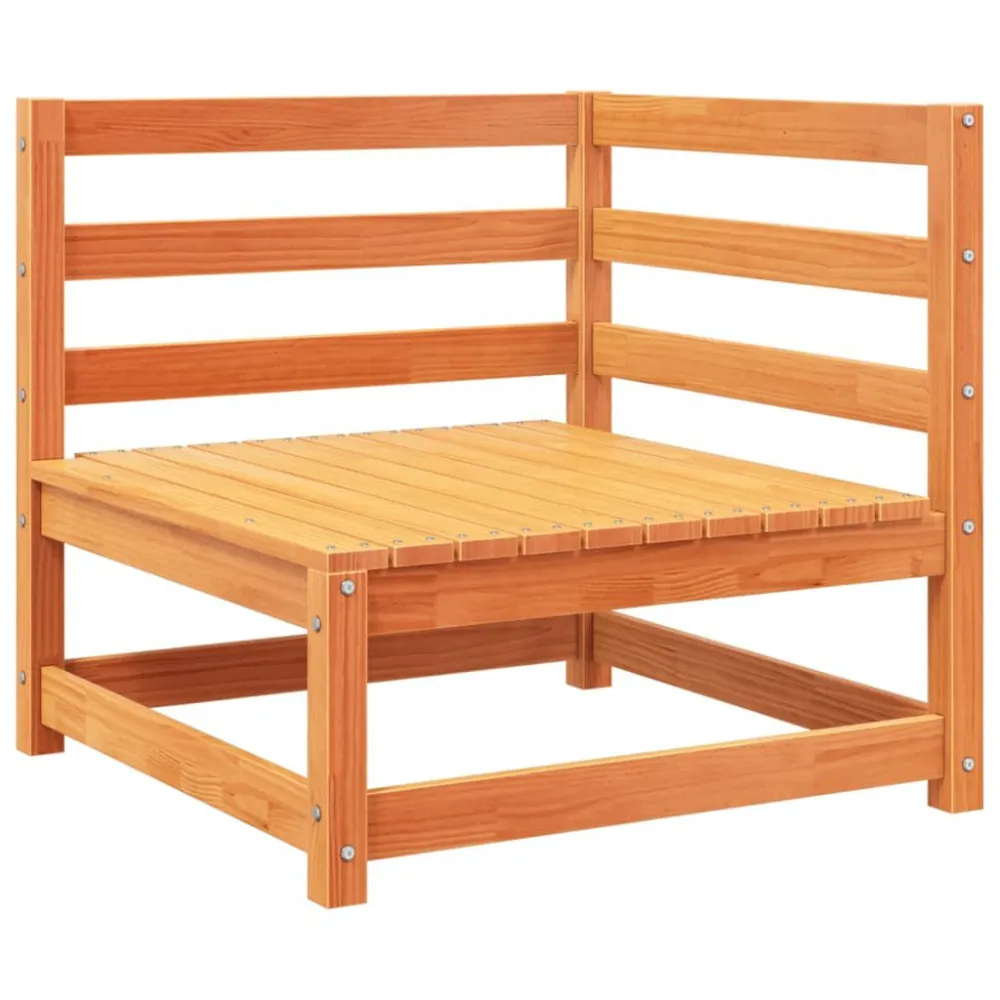 Sedia con Braccioli Set Divani da Giardino 5 pz Marrone Cera Legno Massello Pino