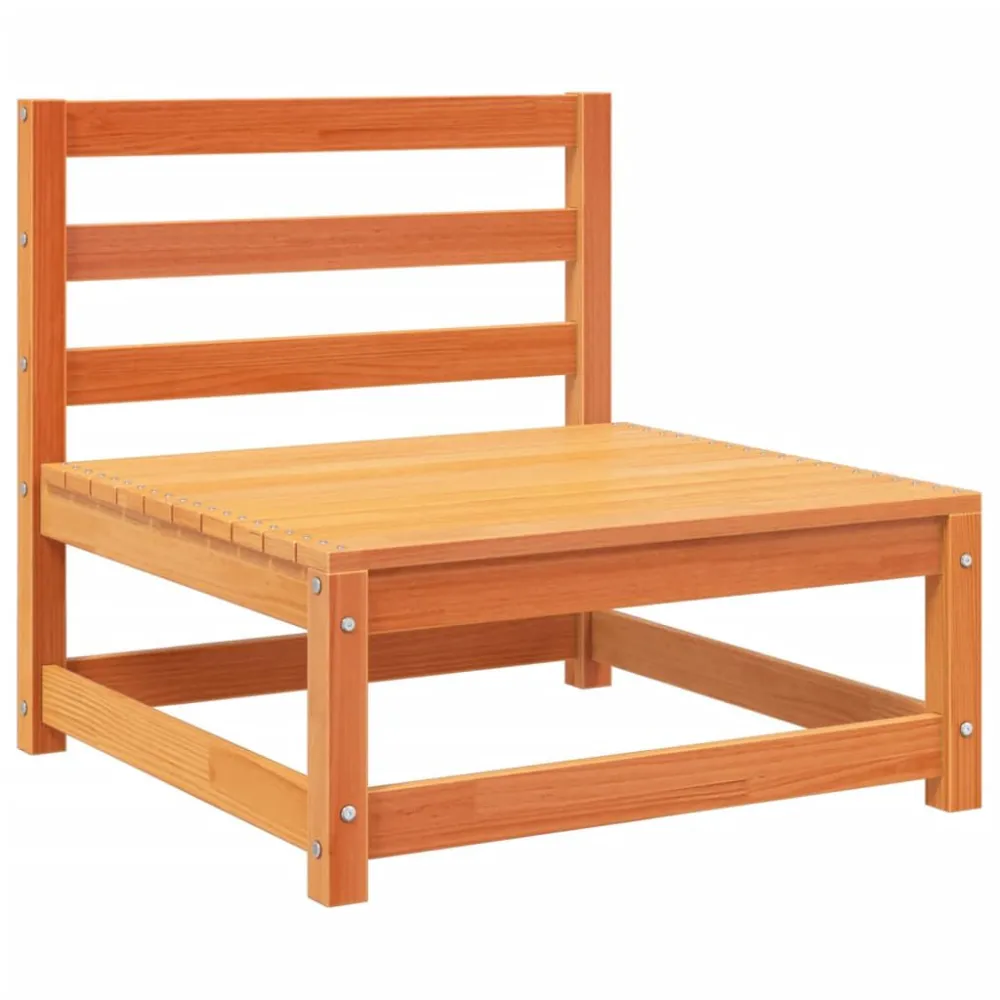 Sedia con Braccioli Set Divani da Giardino 5 pz Marrone Cera Legno Massello Pino