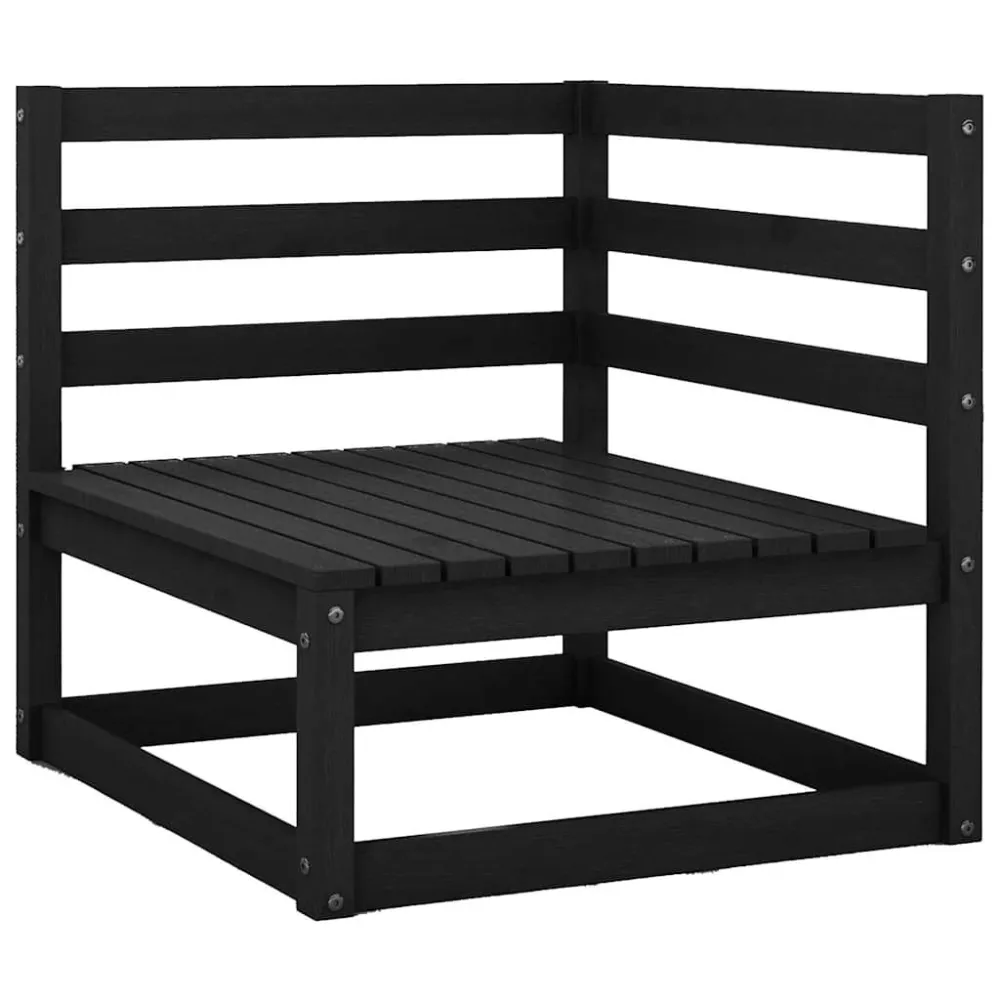 Sedia con Braccioli Set Divani da Giardino 11 pz Nero Legno Massello di Pino