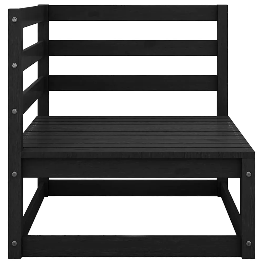 Sedia con Braccioli Set Divani da Giardino 11 pz Nero Legno Massello di Pino