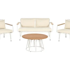 Sedia con Braccioli Set di divani MONTESILVANO Acciaio Beige distinto