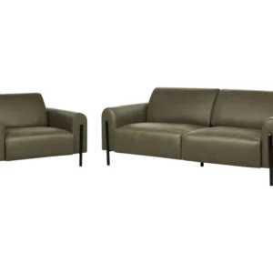 Sedia con Braccioli Set di divani 4 posti tessuto verde nero ASKIM
