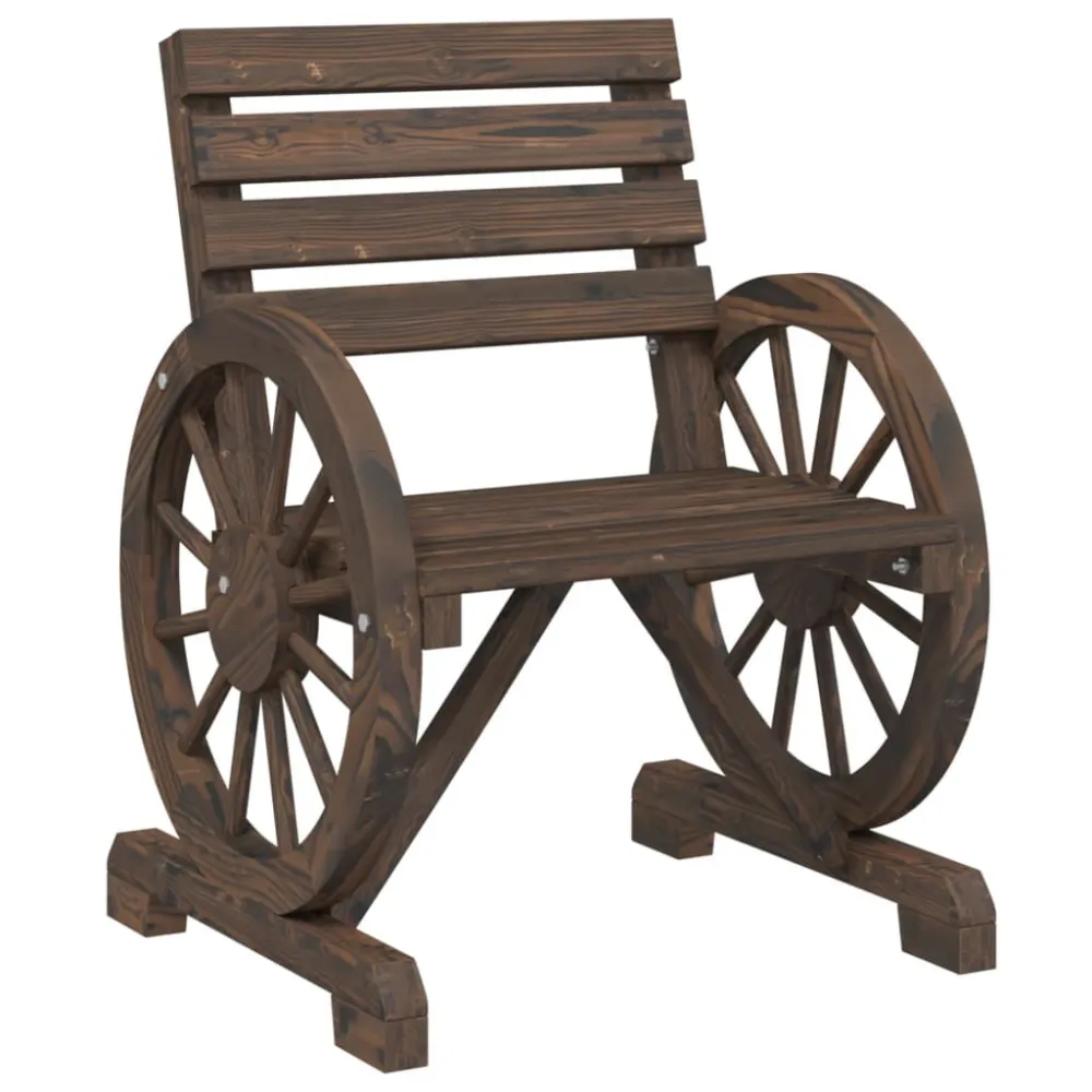 Sedia da Giardino 58x58x78,5 cm Legno Massello di Abete con Struttura Acciaio