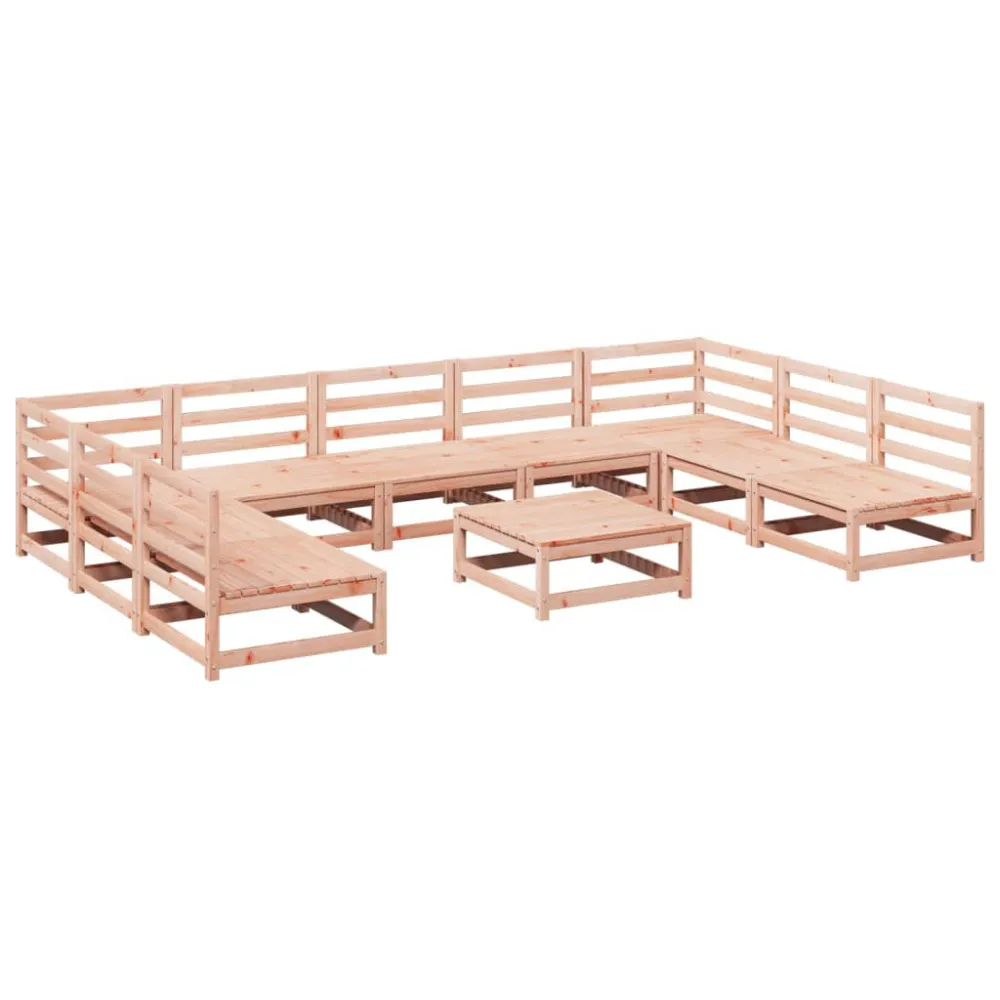 Sedia da Giardino Set Divani da Giardino 10 pz Legno Massello Abete Douglas