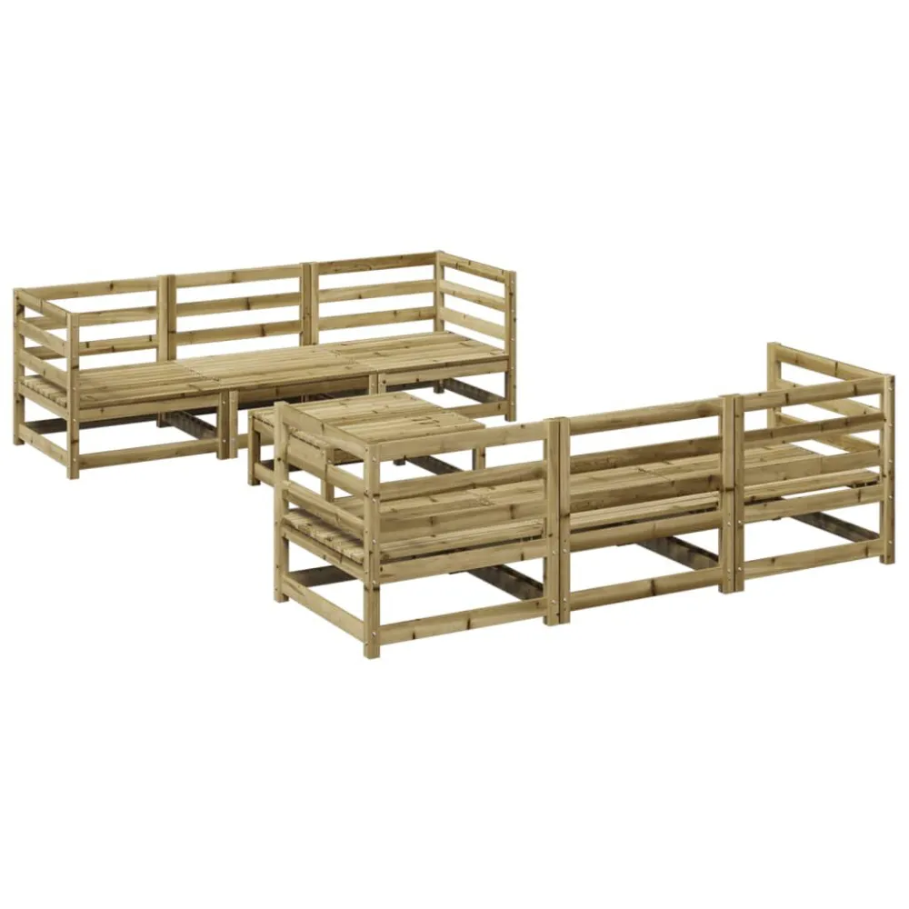 Sedia da Giardino Set Divani da Giardino 7 pz Legno Impregnato di Pino