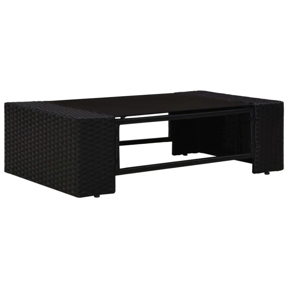 Sedia da Giardino Set Divani da Giardino 5 pz Polyrattan Nero