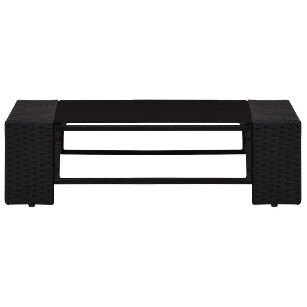 Sedia da Giardino Set Divani da Giardino 5 pz Polyrattan Nero