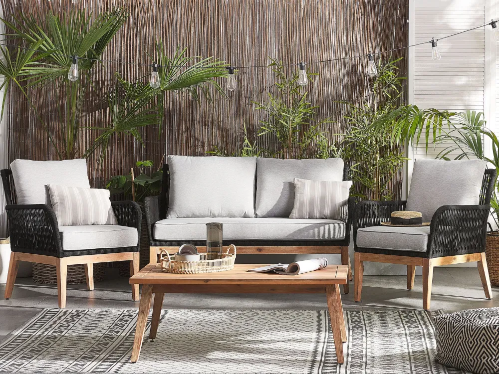 Sedia da Giardino Set di divani MERANO Legno d'acacia Grigio