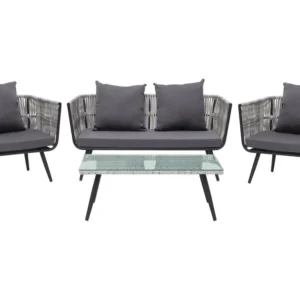 Sedia da Giardino Set di divani RAGUSA Rattan sintetico Grigio