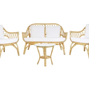 Sedia da Giardino Set di divani SIBARI Rattan Naturale